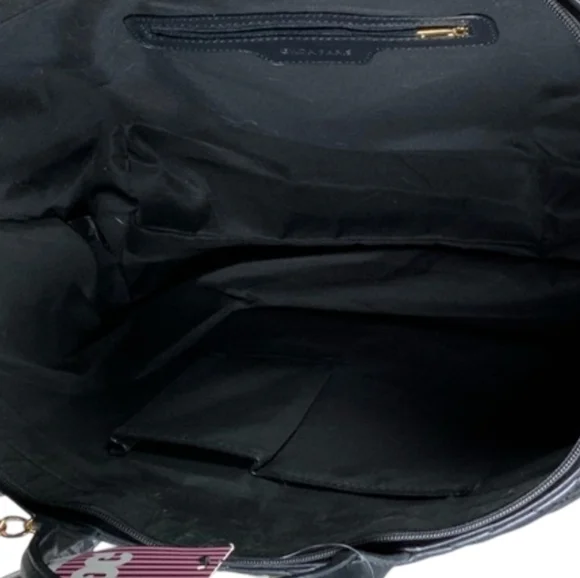 NWT Gilda Paris Black Quilted XLarge Tote Bag with Chain Strap